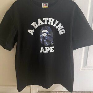 Bape College Tee - Blue Camo